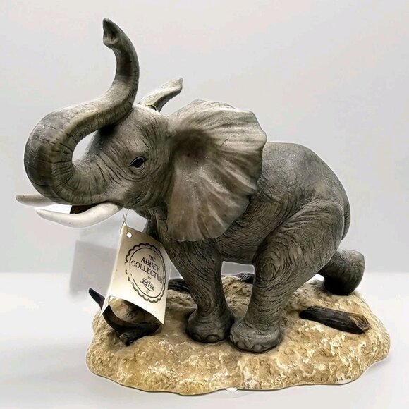 Vintage Elephant With Raised Trunk Figurine The Abbey Collection By LaVie - Picture 1 of 12